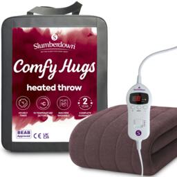 Rackhams Comfy Hugs Heated Throw - Plum - thumbnail 1