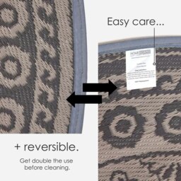 Rackhams Round Outdoor Rug Luxury Waterproof Reversible, For Garden, Mandala - 170 x 170 cm - thumbnail 5