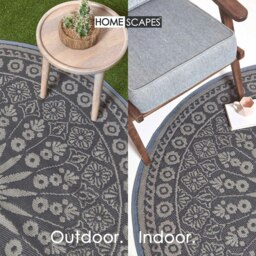 Rackhams Round Outdoor Rug Luxury Waterproof Reversible, For Garden, Mandala - 170 x 170 cm - thumbnail 4