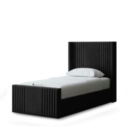 Rackhams Elara Ottoman Bed with Winged Panel Headboard - Black - Single / 3ft - thumbnail 2