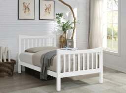 Rackhams JD Wooden Bed Frame - Classic & Durable Choice for Your Restful Nights - White - 5ft - thumbnail 2