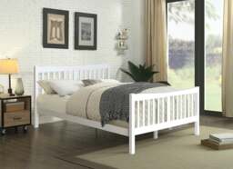 Rackhams JD Wooden Bed Frame - Classic & Durable Choice for Your Restful Nights - White - 5ft - thumbnail 1