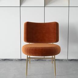 Rackhams Aron Dining Chair, Velvet - Orange - thumbnail 4