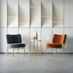 Rackhams Aron Dining Chair, Velvet - Orange - thumbnail 2