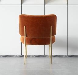Rackhams Aron Dining Chair, Velvet - Orange - thumbnail 5