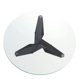 Rackhams Round tempered glass and black steel dining table 1045 - thumbnail 5