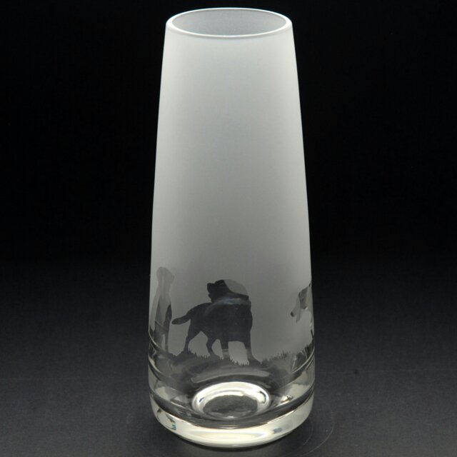 Rackhams Labrador Dog Glass Bud Vase - Hand Etched/Engraved Gift - image 1