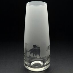 Rackhams Labrador Dog Glass Bud Vase - Hand Etched/Engraved Gift - thumbnail 1