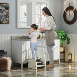 Rackhams Toddler Tower, Adjustable 3 Step Kitchen Stool Helper for 2-5 Years - thumbnail 2