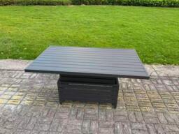 Rackhams Aluminium Garden Furniture Sets,7 Seater Outdoor Sofa Dining Set with Adjustable Rising Lifting Dining Table Side Table Cushions Dark Grey - thumbnail 4