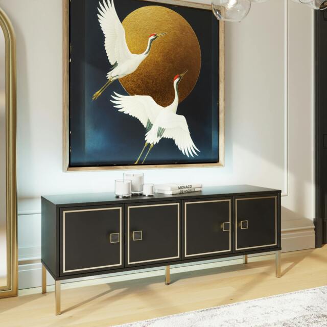 Rackhams MIA Large TV Cabinet - Black / Bronze - image 1