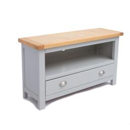 Rackhams Argenta Light Grey 1 Drawer TV Cabinet Chrome Cup Handle - Light Grey - thumbnail 3