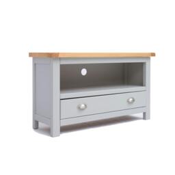 Rackhams Argenta Light Grey 1 Drawer TV Cabinet Chrome Cup Handle - Light Grey - thumbnail 2