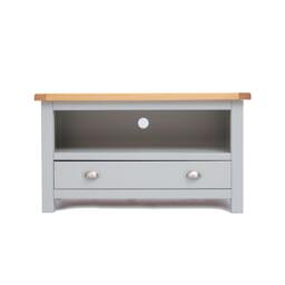 Rackhams Argenta Light Grey 1 Drawer TV Cabinet Chrome Cup Handle - Light Grey