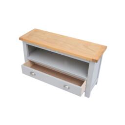 Rackhams Argenta Light Grey 1 Drawer TV Cabinet Chrome Cup Handle - Light Grey - thumbnail 4