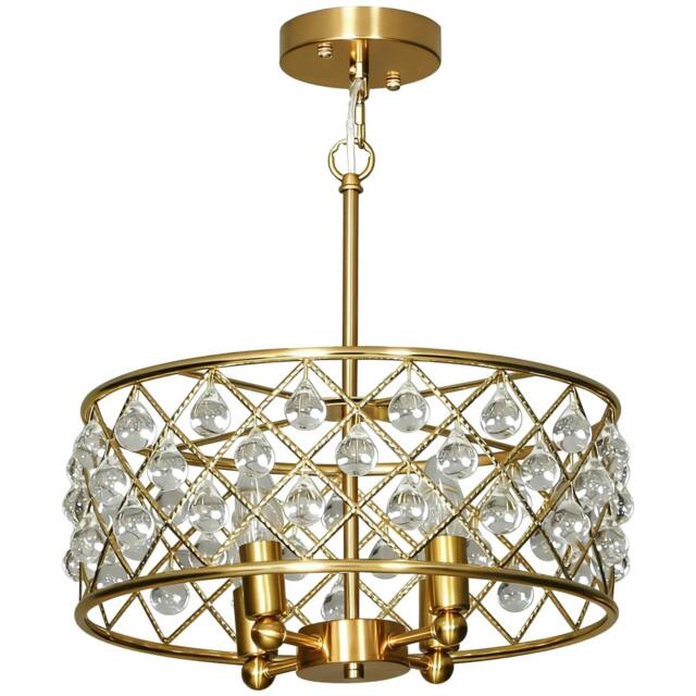 Rackhams 51 Crystallite Four-Bulb Chandelier - Gold-Tone