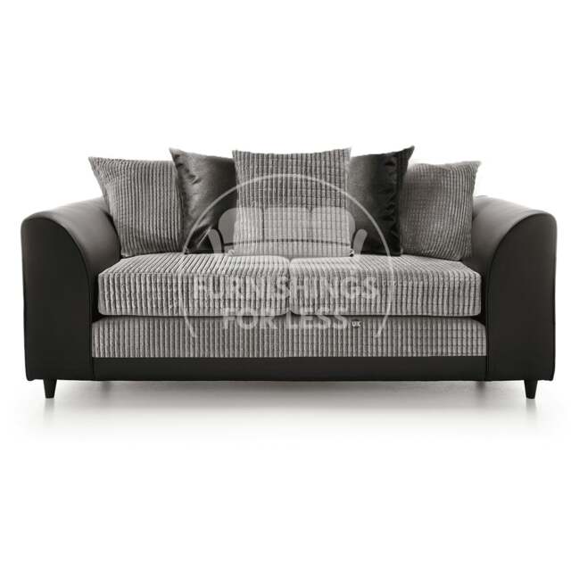 Rackhams Luca Mixed Fabric 3 Seater Sofa - Scatter Back - Black and Grey - image 1