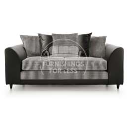Rackhams Luca Mixed Fabric 3 Seater Sofa - Scatter Back - Black and Grey - thumbnail 1