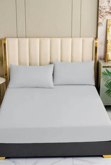 Rackhams 100% Egyptian Cotton Silver Fitted Sheet - Double