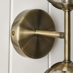 Rackhams Tamara 2-Light Antique Brass Wall Light - thumbnail 6