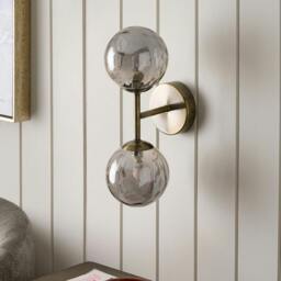 Rackhams Tamara 2-Light Antique Brass Wall Light - thumbnail 2