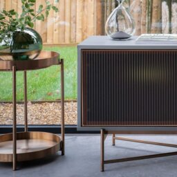 Rackhams Adriana Round Side Tables With Shelf - Dark Chrome - Dark Chrome - thumbnail 5