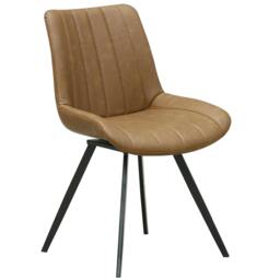 Rackhams Malmo Swivel Dining Chair - Tan Brown - 56cm x 63cm x 58cm - Tan Brown - 100% Mixed