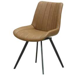 Rackhams Malmo Swivel Dining Chair - Tan Brown - 56cm x 63cm x 58cm - Tan Brown - 100% Mixed - thumbnail 3