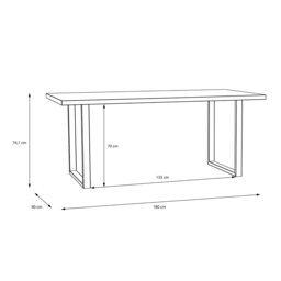 Rackhams Nikomedes Dining Table in Bartex Oak - Black - No - Brown - thumbnail 6