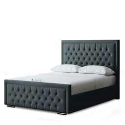 Rackhams Allegra Divan Bed with Upholstered Headboard - Grey (Steel) - King / 5ft - thumbnail 2
