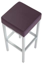 Rackhams Cube Single Kitchen Bar Stool, Fixed Satin Varnish Legs And Footrest, Extra Padded Seat, Breakfast Bar & Home Barstool, Purple - thumbnail 4