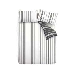 Rackhams Harbour Stripe Black Duvet Cover Set - King - thumbnail 3