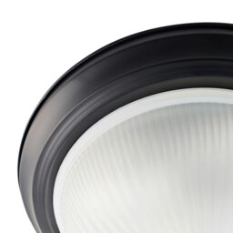 Rackhams Traditional Matt Black IP44 Bathroom Ceiling Light Fitting with Frosted Glass - thumbnail 3