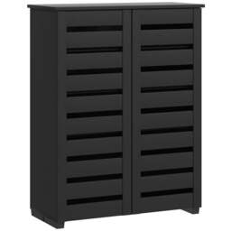 Rackhams Narrow Shoe Cabinet for Entryway, 5-Tier Slim Shoe Storage Cabinet with 2 Slatted Doors and Adjustable Shelves - thumbnail 1