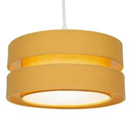 Rackhams Contemporary Quality Ochre Linen Fabric Triple Tier Ceiling Pendant Light Shade