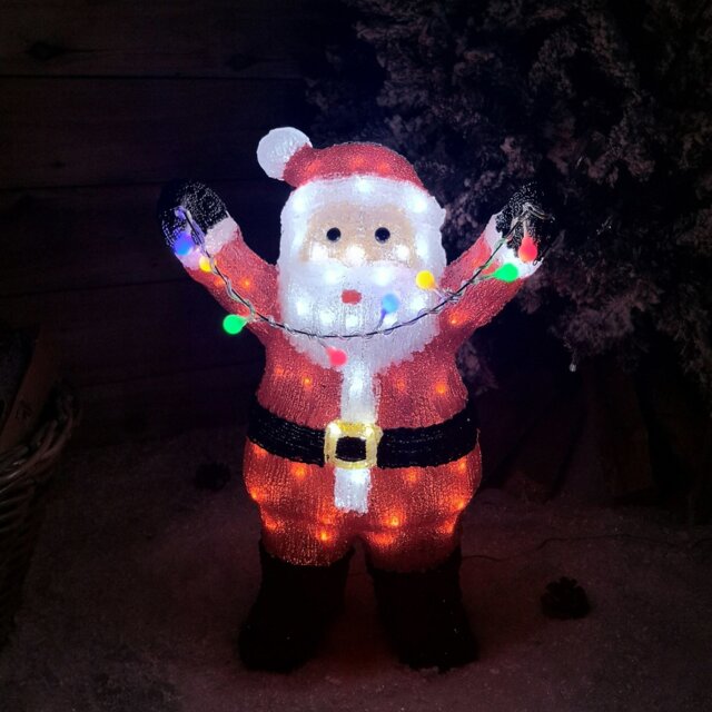Rackhams 49cm LED Indoor Outdoor Acrylic Santa Christmas Decoration - image 1