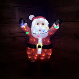 Rackhams 49cm LED Indoor Outdoor Acrylic Santa Christmas Decoration - thumbnail 2