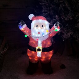 Rackhams 49cm LED Indoor Outdoor Acrylic Santa Christmas Decoration - thumbnail 1
