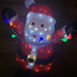 Rackhams 49cm LED Indoor Outdoor Acrylic Santa Christmas Decoration - thumbnail 4