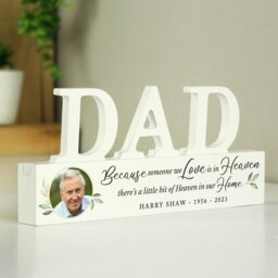 Rackhams Personalised Botanical Memorial Photo Upload Wooden Dad Ornament