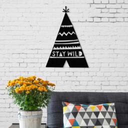 "Rackhams Modern Metal Wall Art ""Stay Wild"" Home Ornament Decorative Minimalist Design Hanging Wall Sculpture, Black - Metal - Black" - thumbnail 2