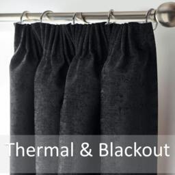 Rackhams Chenille Blackout Pencil Pleat Top Curtains - 168cm width x 137cm drop - thumbnail 3