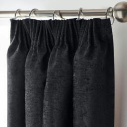 Rackhams Chenille Blackout Pencil Pleat Top Curtains - 168cm width x 137cm drop - thumbnail 2