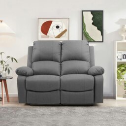 Rackhams Linen Electric Reclining Sofa Set - Light Grey - 2 seater only - thumbnail 1