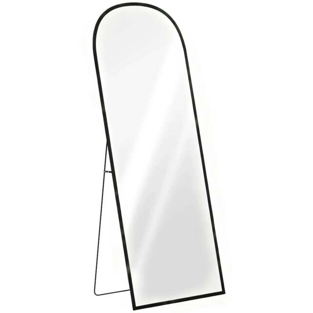 Rackhams 165cm Aluminium Frame Standing Mirror - Black