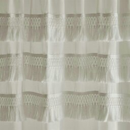 "Rackhams Izmir Stone Tab Top Voile - Grey - 55x48"" - Voile Panel" - thumbnail 3