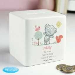 Rackhams Personalised Tiny Tatty Teddy Woodland Animal Money Box - thumbnail 4