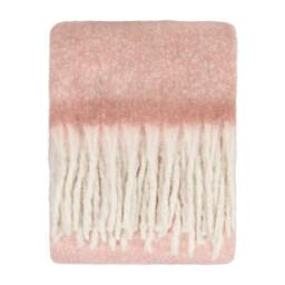 Rackhams Woven Tassel Throw - Pink - 140cm x 180cm - Pink - 100% Polyester - thumbnail 1