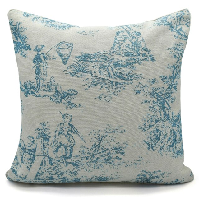 Rackhams Traditional Toille Cushion - 43cm x 43cm - Blue - image 1