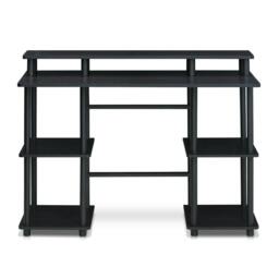 Rackhams Turn - N - Tube Computer Desk with Top Shelf, Espresso/Black - Modern Desk Designed for Contemporary Interiors - thumbnail 4